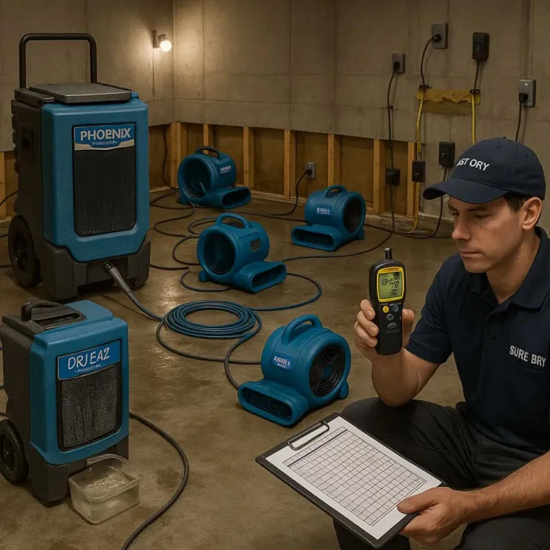 Structural Drying and Dehumidification process in Kingston, NH